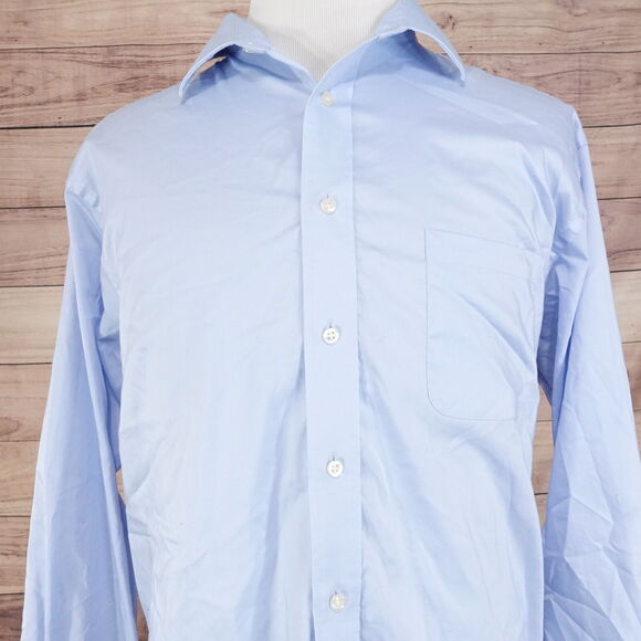 CHAPS COMFORT STRETCH REGULAR FIT WRINKLE FREE BLUE DRESS SHIRT SZ 18 34/35 - Picture 1 of 8
